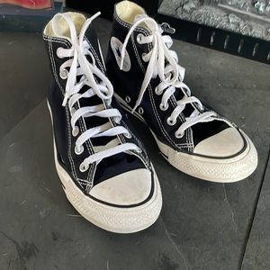 Women's black Converse high top sneakers size 7
